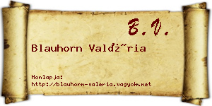 Blauhorn Valéria névjegykártya
